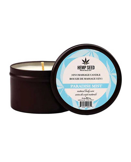 Earthly Body Hemp Seed 3-in-1 Massage Candle — Paradise Mist, 6 oz - EB-HSCS023A