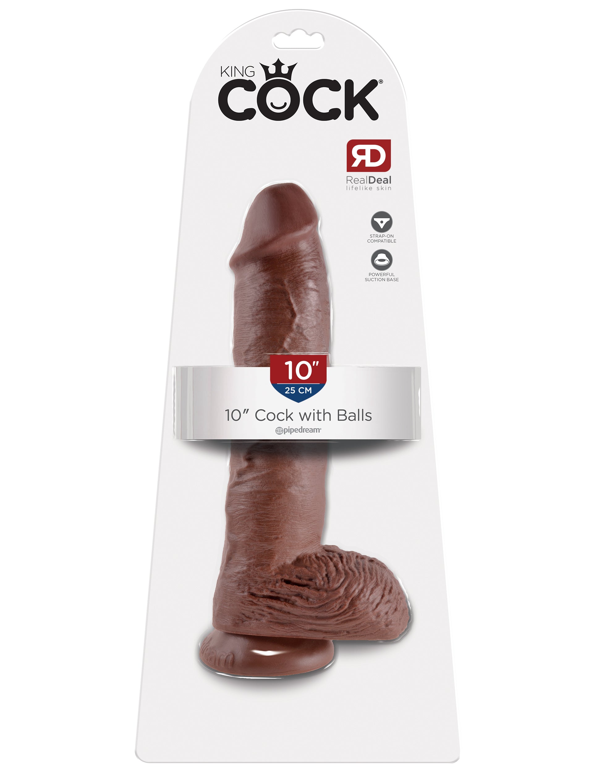 King Cock 10-Inch Cock With Balls - Brown by Pipedream