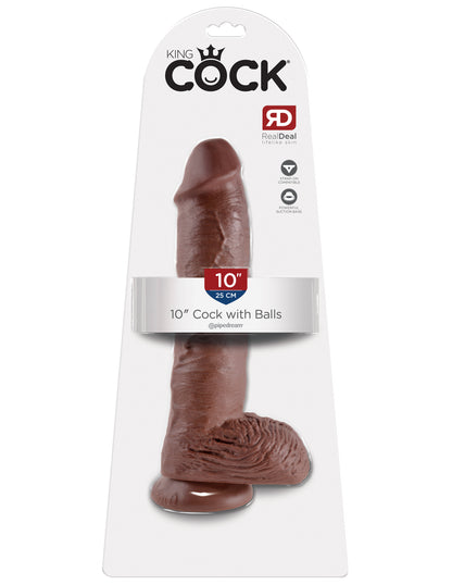 King Cock 10-Inch Cock With Balls - Brown by Pipedream