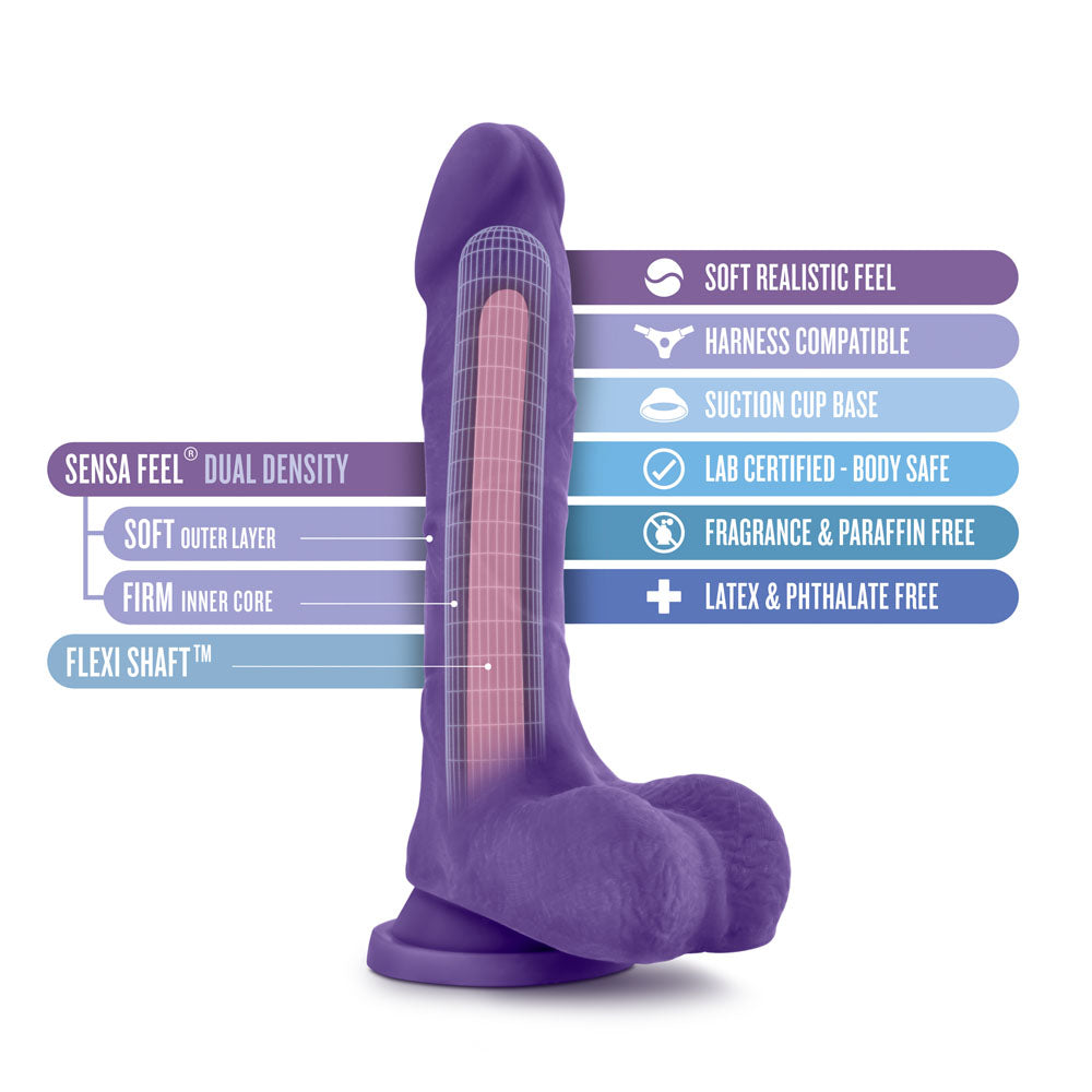 Au Natural - Bold - Thrill - 8.5 Inch Dildo - Purple by Blush