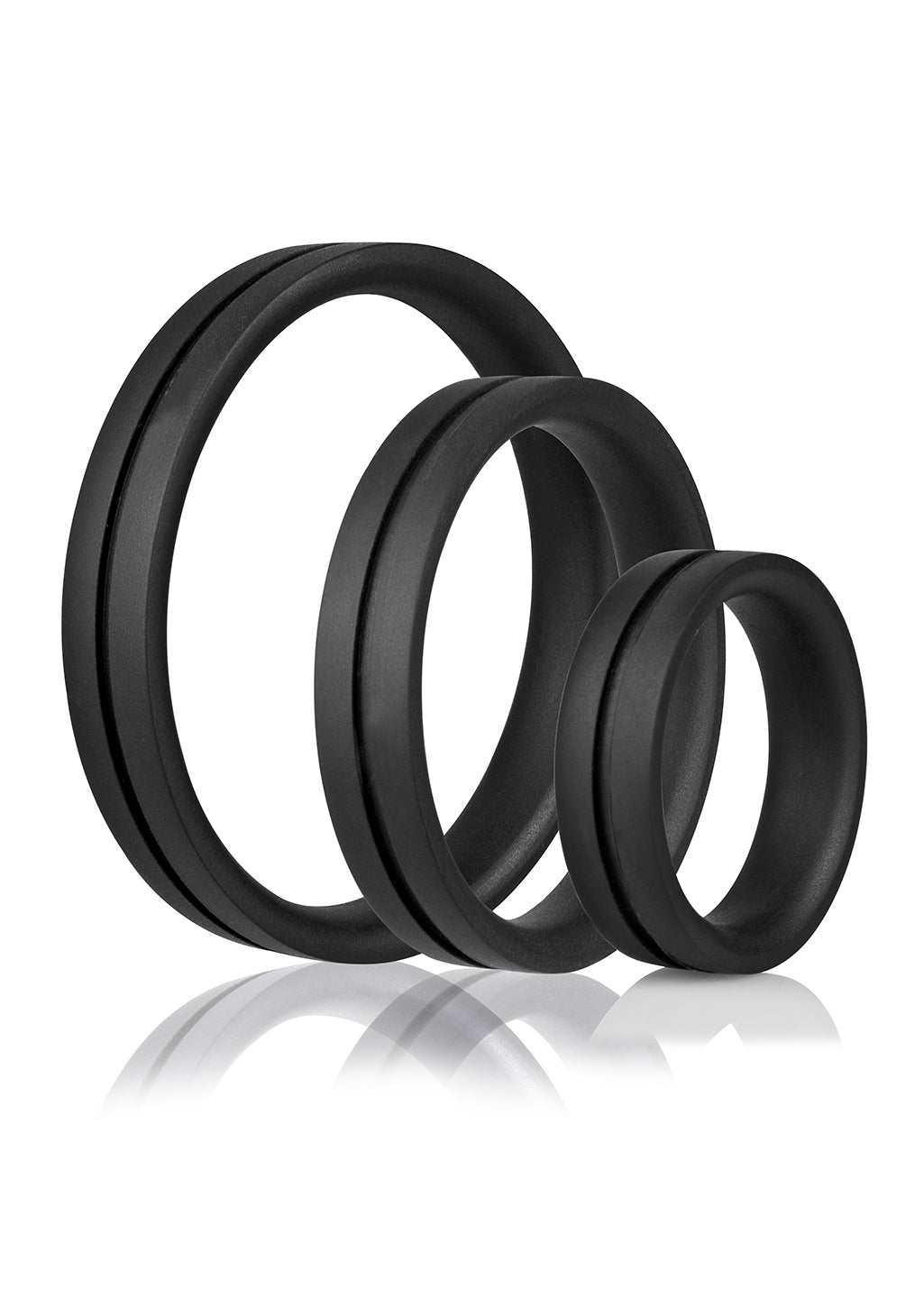 Screaming O Ringo Pro X3 Cock Ring Pack — True Silicone, Black (L/XL/XXL) - PRO-BL-101E