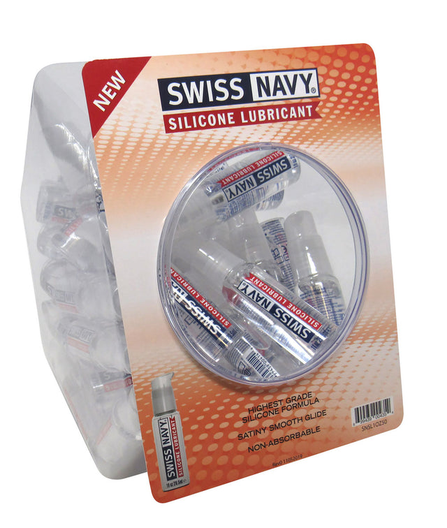 M.D. Science Lab Swiss Navy Silicone Lubricant 1 oz Fishbowl — 50 Count - MD-SNSL1OZ50