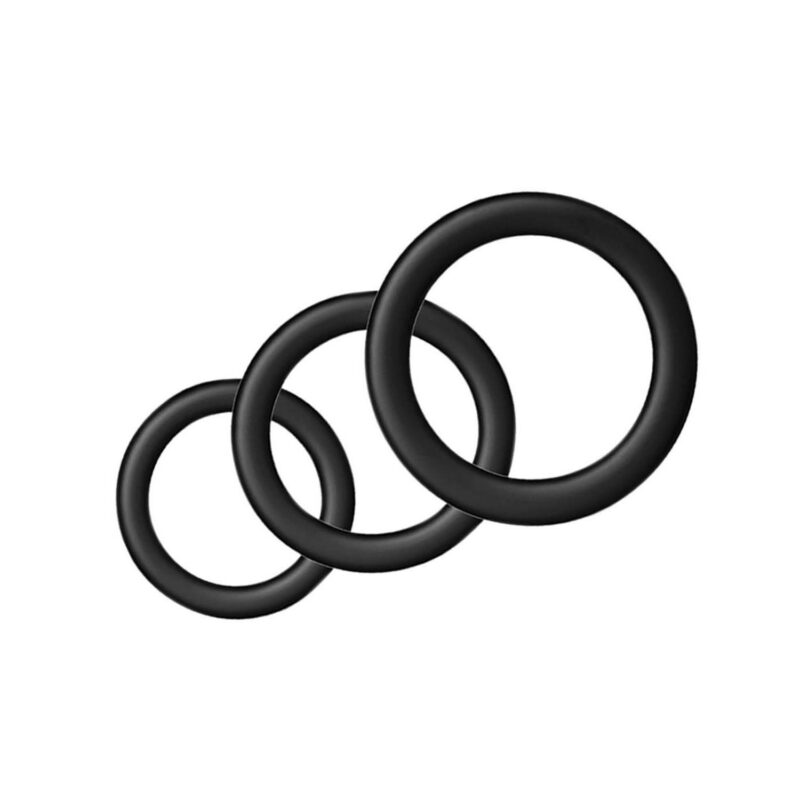 Nasstoys Silicone Ring Pack — 6 Stretch Cock Rings, Red & Black - NW3349