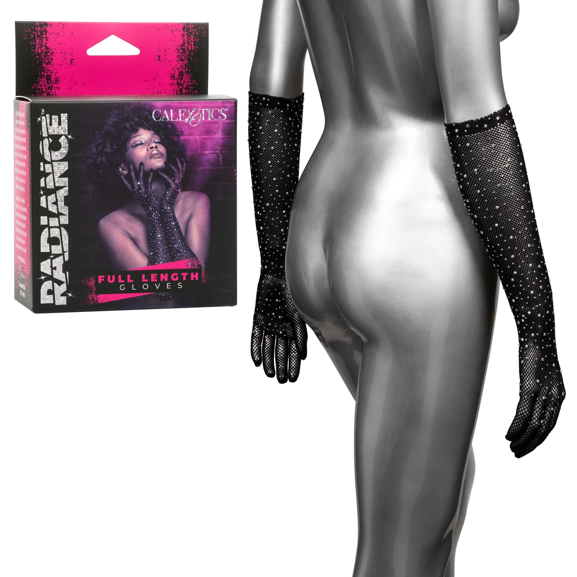 Radiance Full Length Gloves - Black by CalExotics