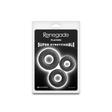 nsnovelties Renegade Players Silicone Cock Ring Set — Black (3 Sizes) - NSN-1128-53