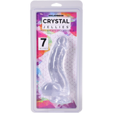 Doc Johnson Crystal Jellies Curved Realistic Dildo With Balls — 7 Inch Clear - DJ0288-34-CD