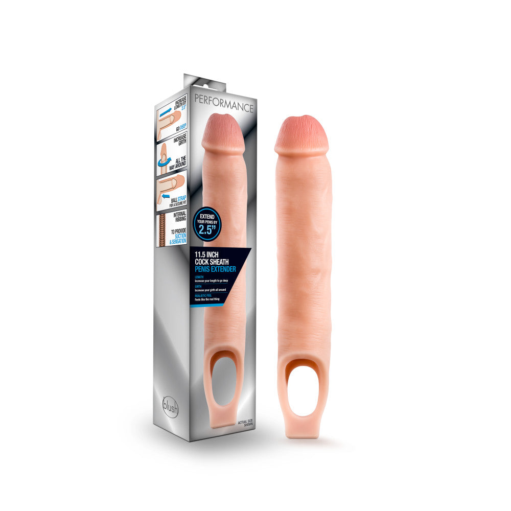 Blush Performance 11.5 Inch Cock Sheath Extender — Vanilla - BL-26693