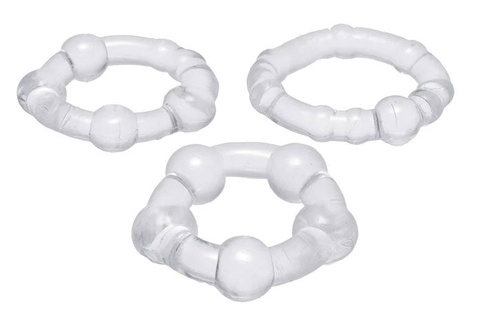 XR Brands Performance Penis Ring Set of 3 — Clear - TV-AA597