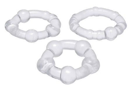 XR Brands Performance Penis Ring Set of 3 — Clear - TV-AA597