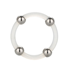 CalExotics Steel Beaded Silicone Ring — Large (1.5 in / 3.75 cm) - SE1437102