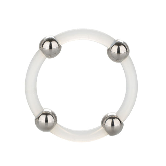 CalExotics Steel Beaded Silicone Ring — Large (1.5 in / 3.75 cm) - SE1437102