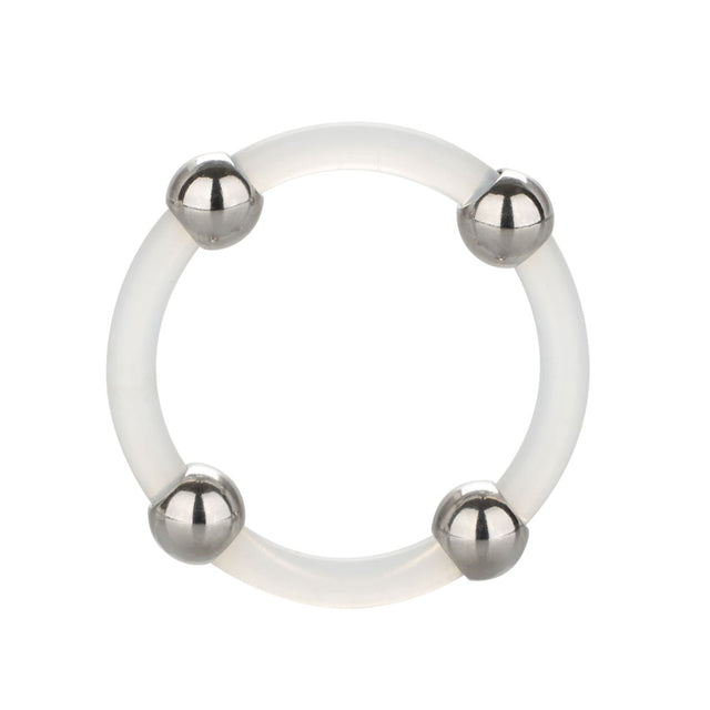 CalExotics Steel Beaded Silicone Ring — Large (1.5 in / 3.75 cm) - SE1437102