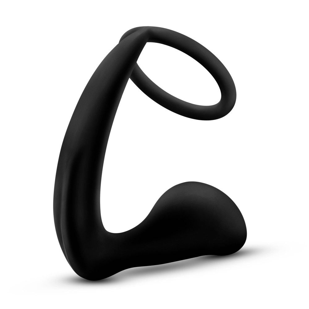 Anal Adventures - Platinum - Cock Ring Plug - Black by Blush