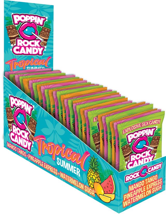 Rock Candy Popping Rock Tropical Summer 36-Pack Display — Mango Tango, Pineapple Express & Watermelon Sugar - RC-PRTS-136