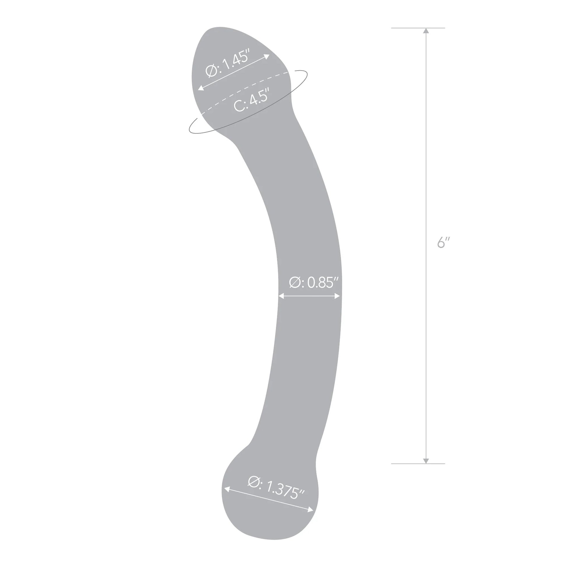7 Inch Curved Glass G-Spot Stimulator by Electric Novelties