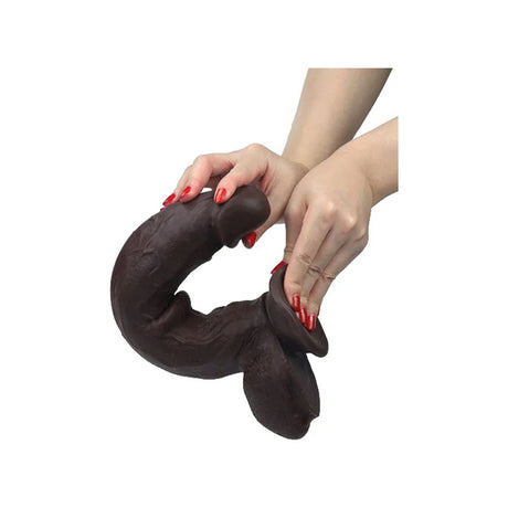 Real Skin 11 Dual Layer Dildo - Dark Brown