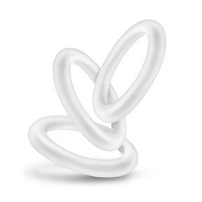 Blush Performance Pure Silicone Cock Rings — 3-Pack, Small, White - BL-70819
