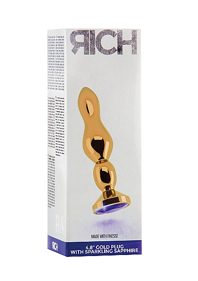 Rich R4 Gold Metal Plug - 4.8 Inch - Dark Purple Sapphire by Shots Rich