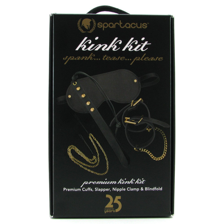 Spartacus Kink Kit — Leather Bondage Set with Blindfold & Slapper - SPK-001