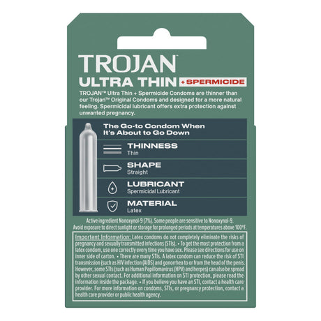 Trojan Ultra Thin Armor Spermicidal Condoms - 3 Pack