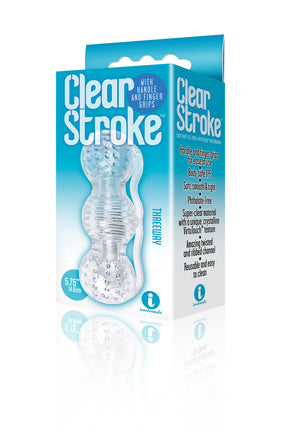 Icon Brands Clear Stroke Threeway Masturbator — Transparent TPE - ICB2627-2