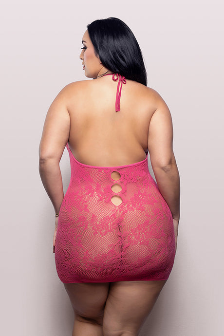 Call Me Baby Criss-Cross Halter Dress - Queen - Hot Pink