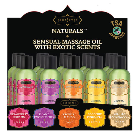 Kama Sutra Naturals Massage Oil Prepack, 15 x 2 oz Assorted Scents - KS12102