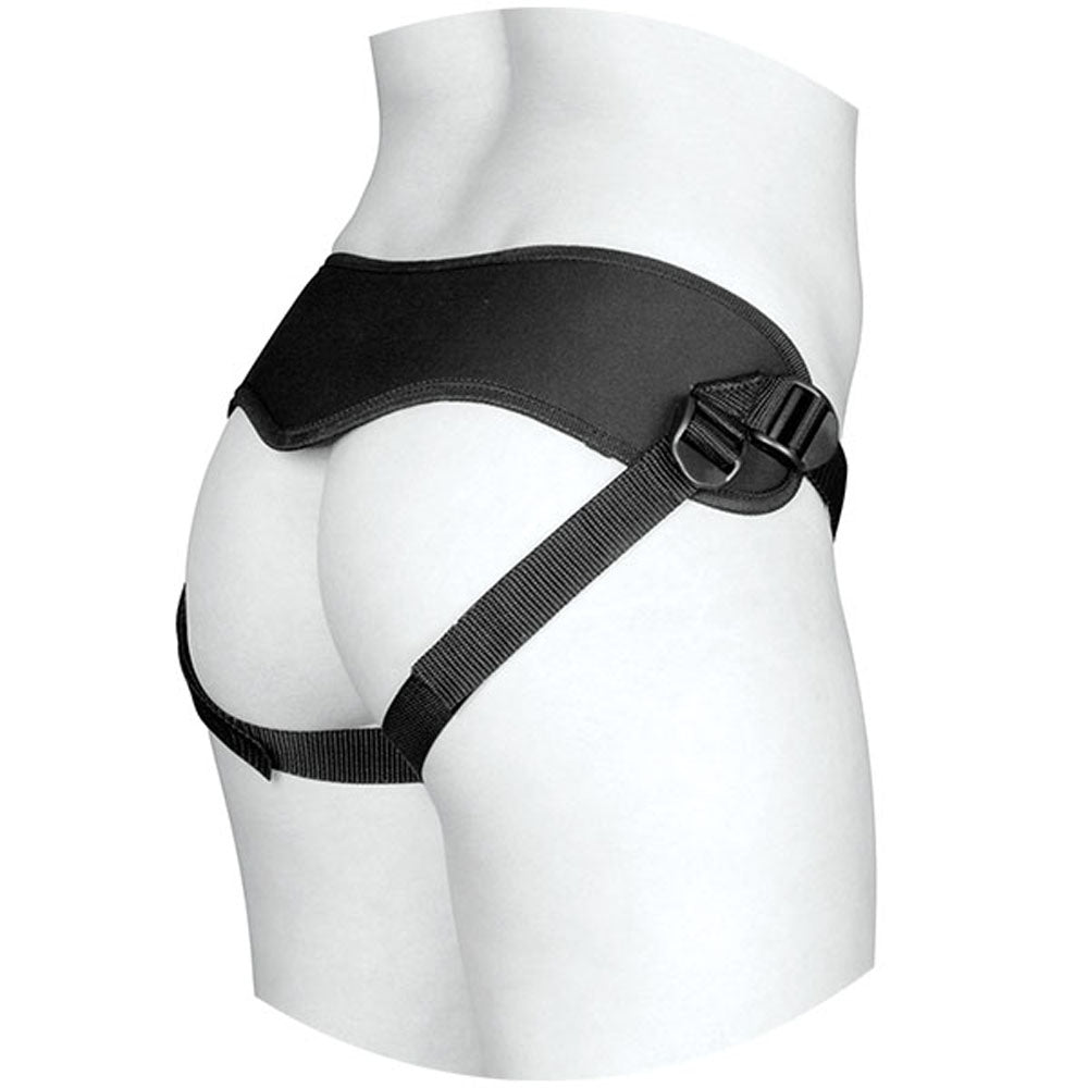 Doc Johnson Vac-U-Lock Supreme Harness with Vibrating Plug — Black - DJ1090-25-BX