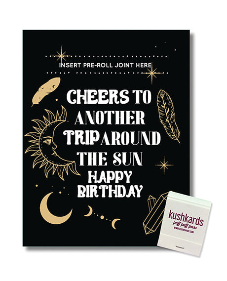 Cheers to Another Trip Around the World Greeting Card w/Matchbook by Kush Kards