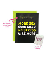 Kush Kards Greeting Card — "More Sex, Good Weed" with Matchbook, 4.25 x 5.5 in
