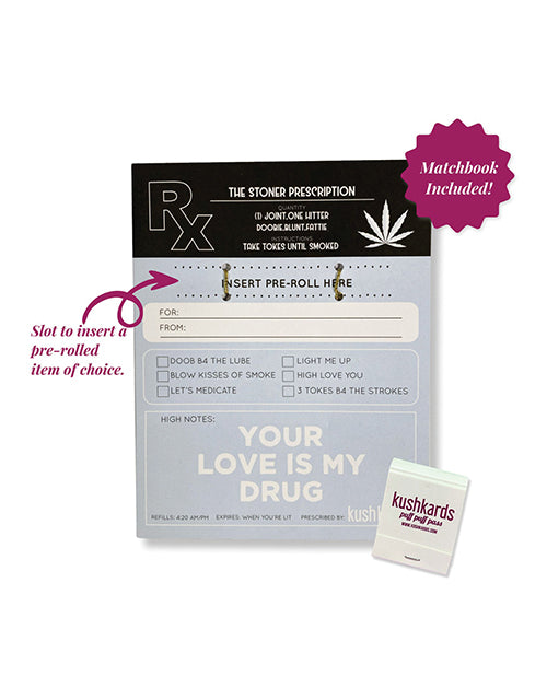 Kush Kards Stoner Prescription Greeting Card with Matchbook, 4.25 x 5.5 in