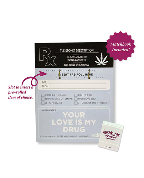Kush Kards Stoner Prescription Greeting Card with Matchbook, 4.25 x 5.5 in