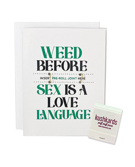 Weed Before Sex Greeting Card w/Matchbook by Kush Kards