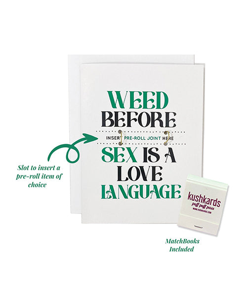 Weed Before Sex Greeting Card w/Matchbook by Kush Kards