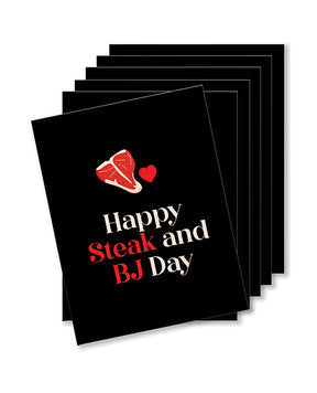 Happy Steak And BJ Day Naughty Greeting Card - Pack Of 6 by Kush Kards