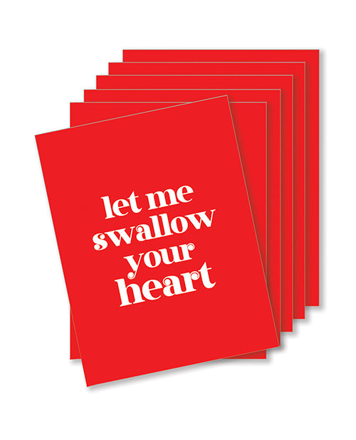 Swallow Your Heart Naughty Greeting Card - Pack Of 6 by Kush Kards