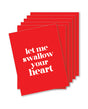 Swallow Your Heart Naughty Greeting Card - Pack Of 6 by Kush Kards