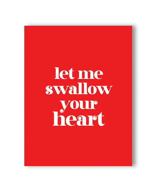 Swallow Your Heart Naughty Greeting Card by Kush Kards