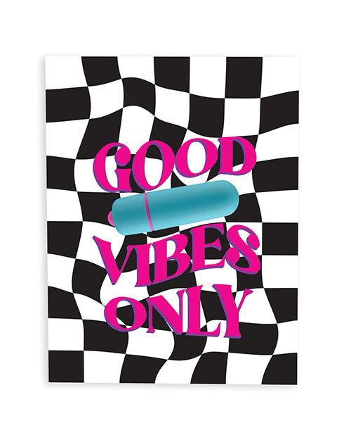 Good Vibes Only Naughty Greeting Card w/Rock Candy Vibrator & Fresh Vibes Towelettes by Naughty Kards