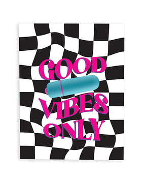 Good Vibes Only Naughty Greeting Card w/Rock Candy Vibrator & Fresh Vibes Towelettes by Naughty Kards
