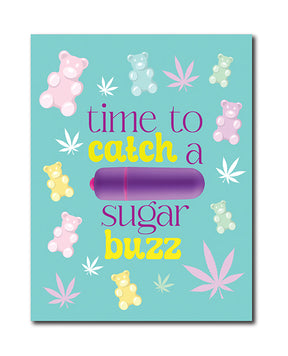 420 Foreplay Sugar Buzz Greeting Card w/Rock Candy Vibrator & Fresh Vibes Towelettes by Kush Kards