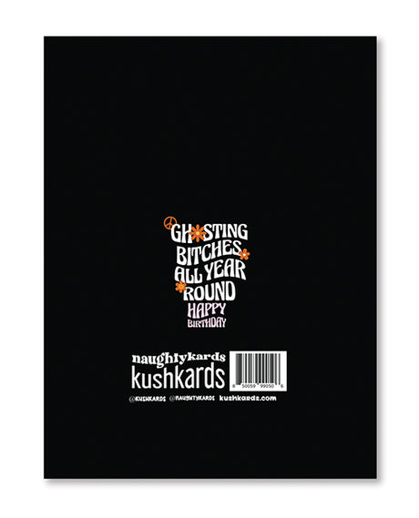 Kush Kards Halloween Ghosting Birthday Card with Sticker 4.25 x 5.5