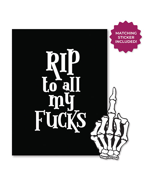 Halloween Rip Fucks Greeting Card w/Sticker by Kush Kards