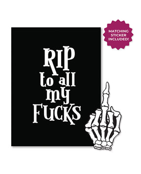 Halloween Rip Fucks Greeting Card w/Sticker by Kush Kards