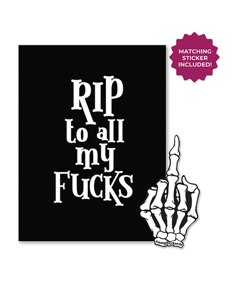 Halloween Rip Fucks Greeting Card w/Sticker by Kush Kards