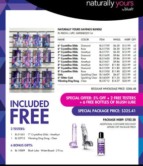Blush Naturally Yours 44-Piece Bundle — Dildos & Lube - PL-90074