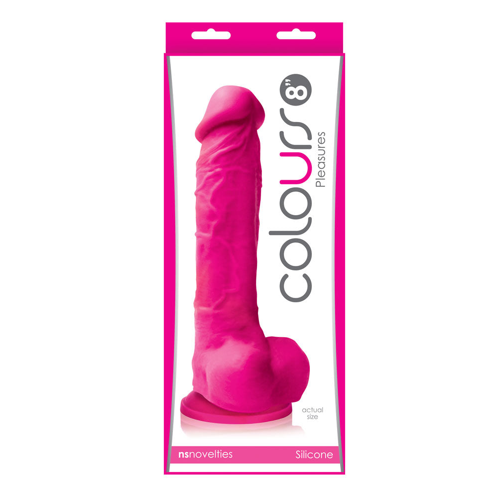 Colours Pleasures - 8 Inch Dildo - Pink by nsnovelties