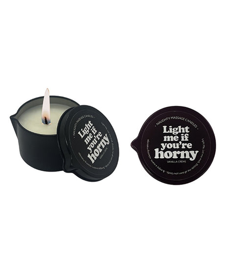 Kama Sutra Light Me if You're Horny Tin Massage Candle w/Pour Spout - 2 oz Vanilla Creme by Kama Sutra