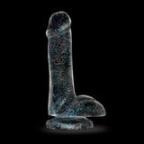 Blush Naturally Yours 6-inch Glitter Dildo — Sparkling Clear - BL-54309