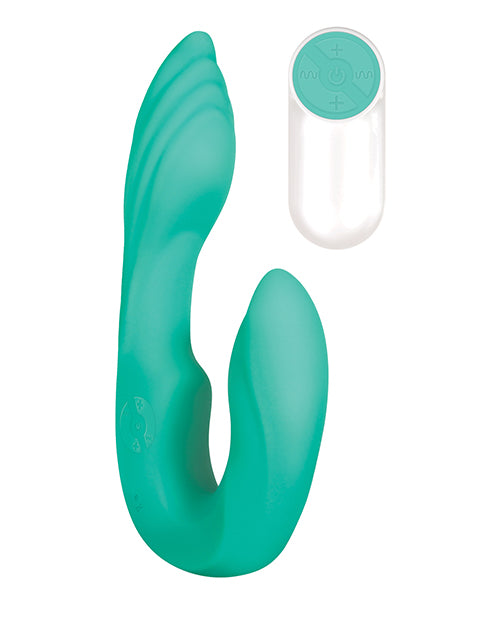 Evolved Novelties Strapless Seashell Wearable Dual Vibe — Teal - GX-RS-5569-2